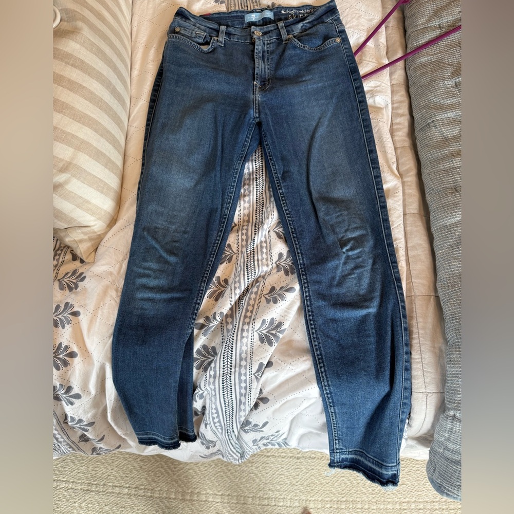 7 For All Mankind Gwenevere Ribbed Panel Skinny Jean
